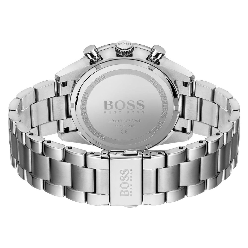 BOSS Pilot Chronograph 44mm Blue Dial Steel Case Bracelet Watch