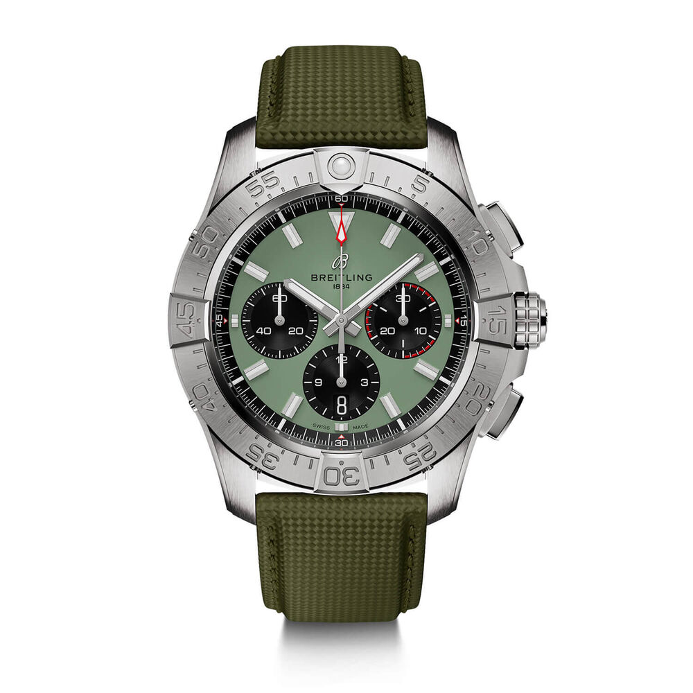 Breitling Avenger B01 Chronograph 44mm Green Dial & Green Leather Strap Watch