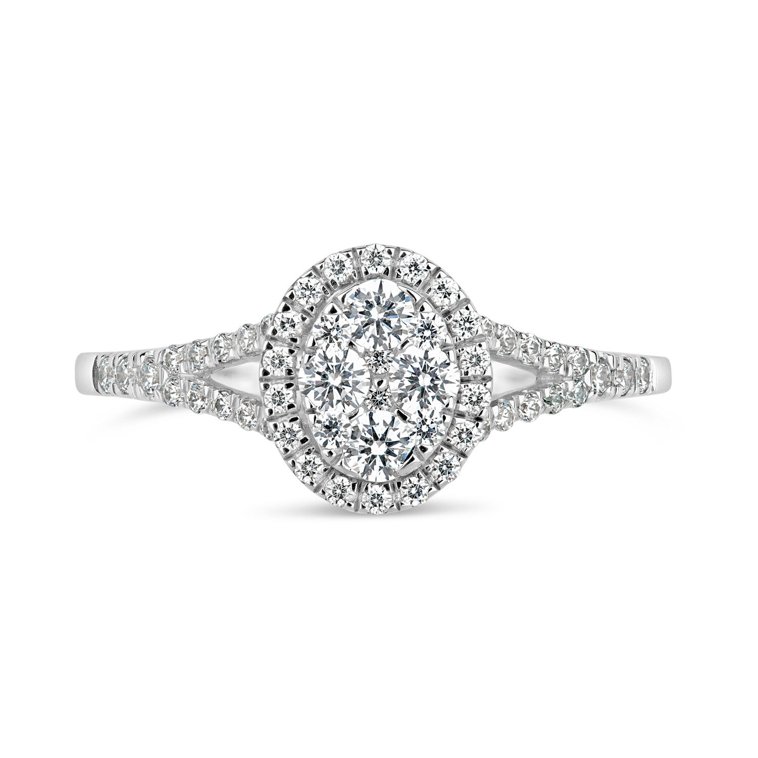 1.50 CT Oval Diamond Engagement Ring, Cluster Three Stone Anniversary Ring,  925 Sterling Silver Ring, Diamond Simulant, Anniversary Ring