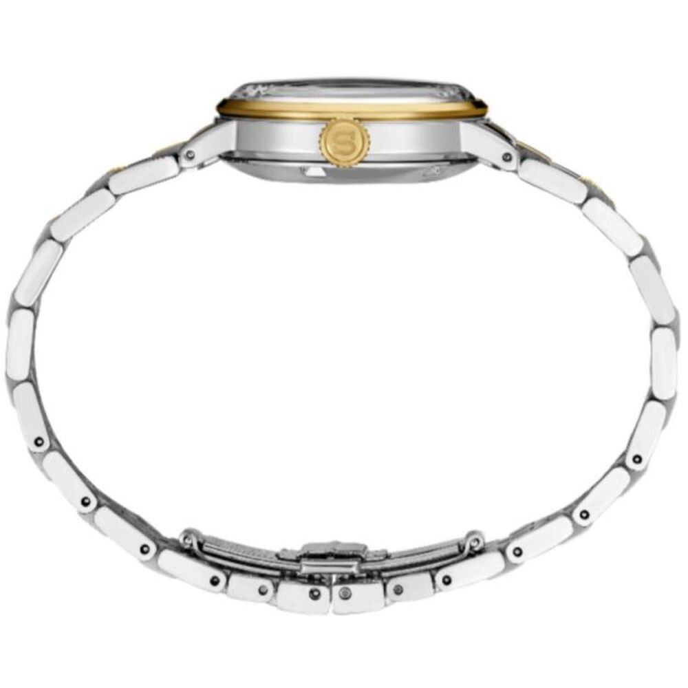 Seiko Presage 30mm Cocktail Time 'White Lady' Diamond Twist Yellow Gold Case Watch image number 4