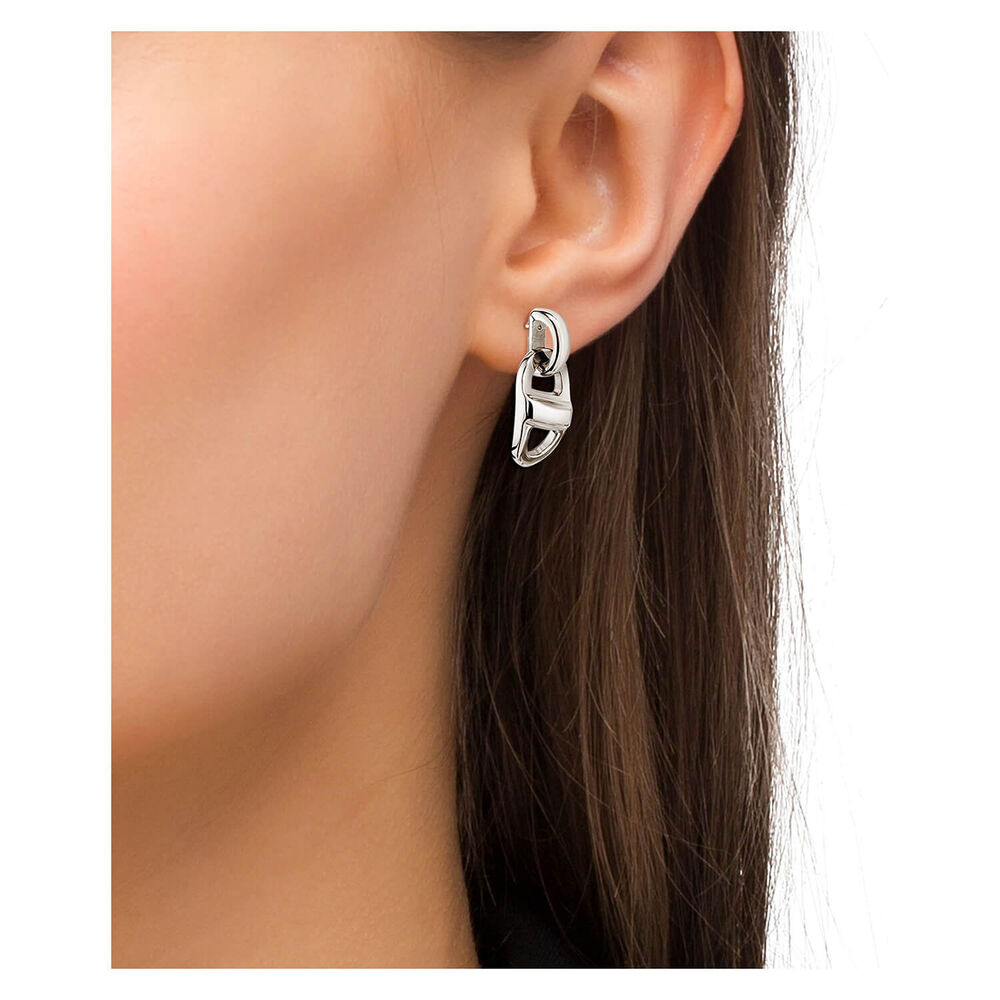 BOSS Ladies Chain Stainless Steel Drop Earrings image number 3