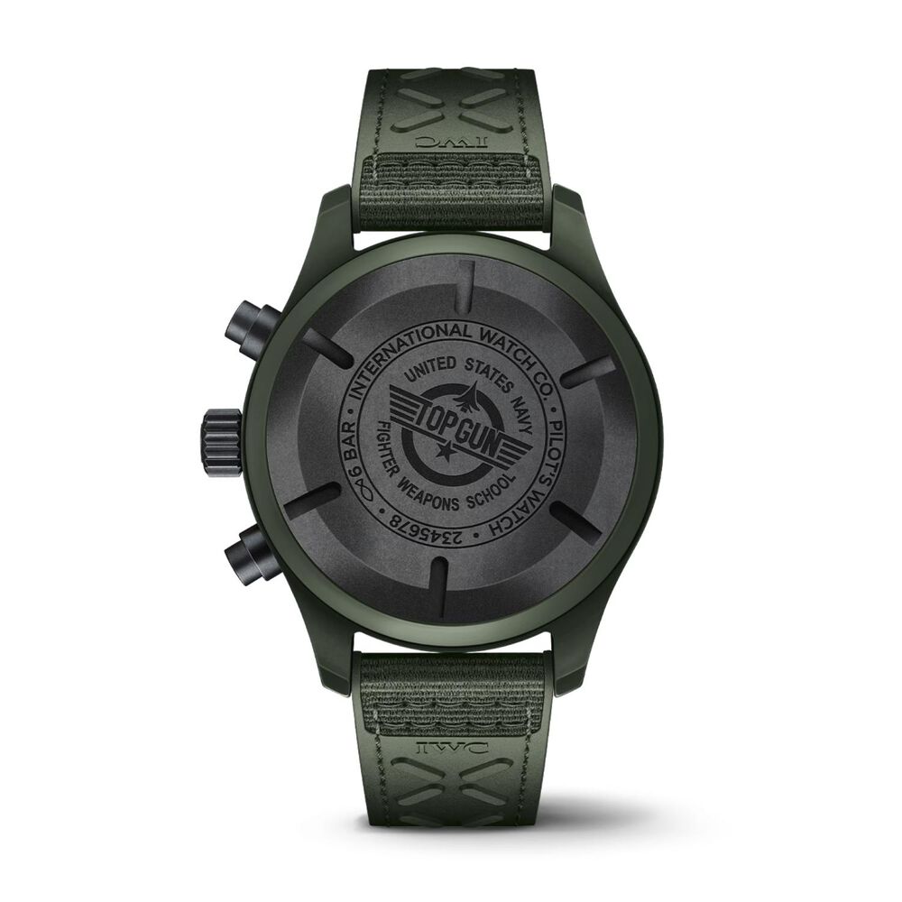 IWC Schaffhausen Pilot's Chronograph Top Gun Woodland Edition 44.5mm Dial Rubber Strap Watch image number 1