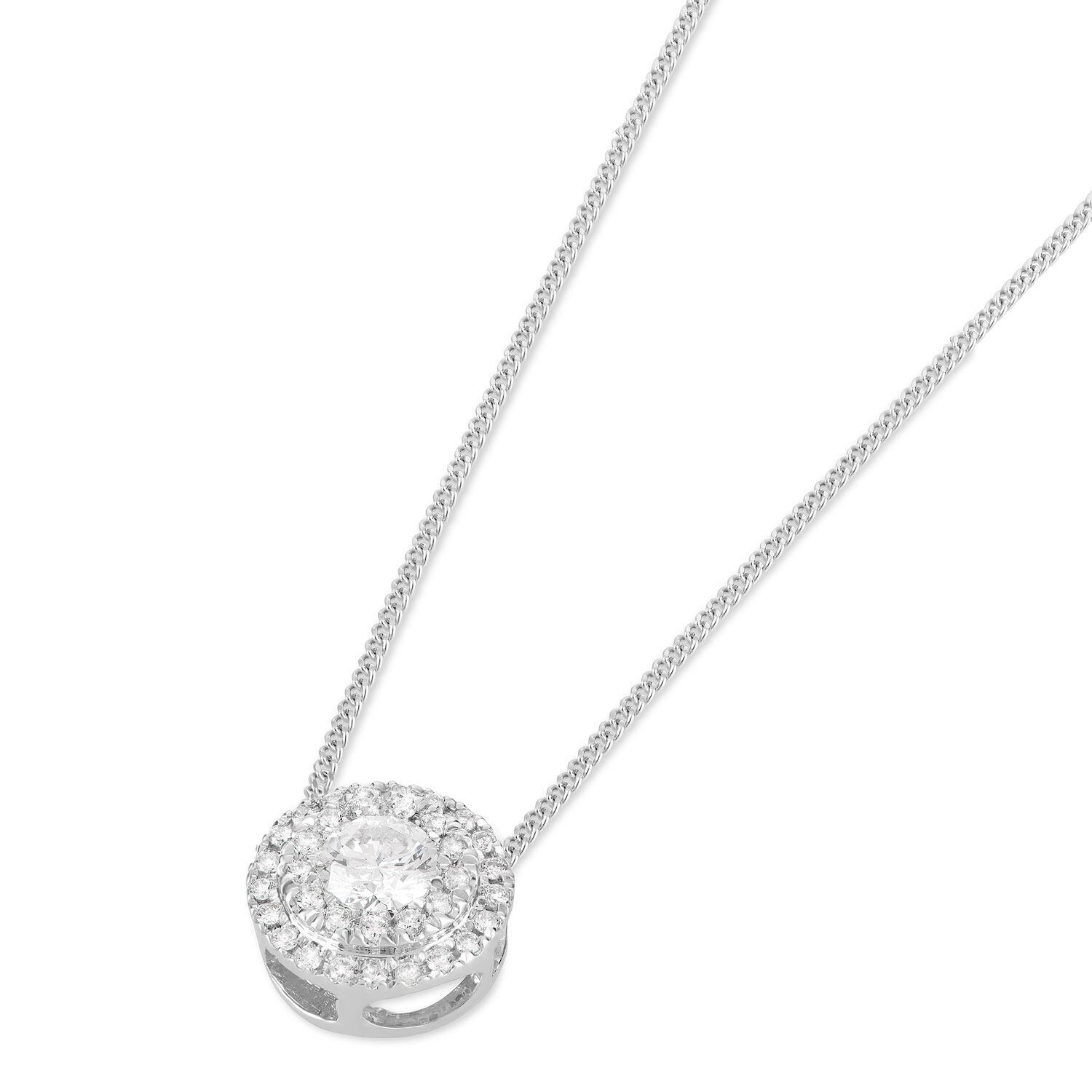 Diamond pendant halo on sale