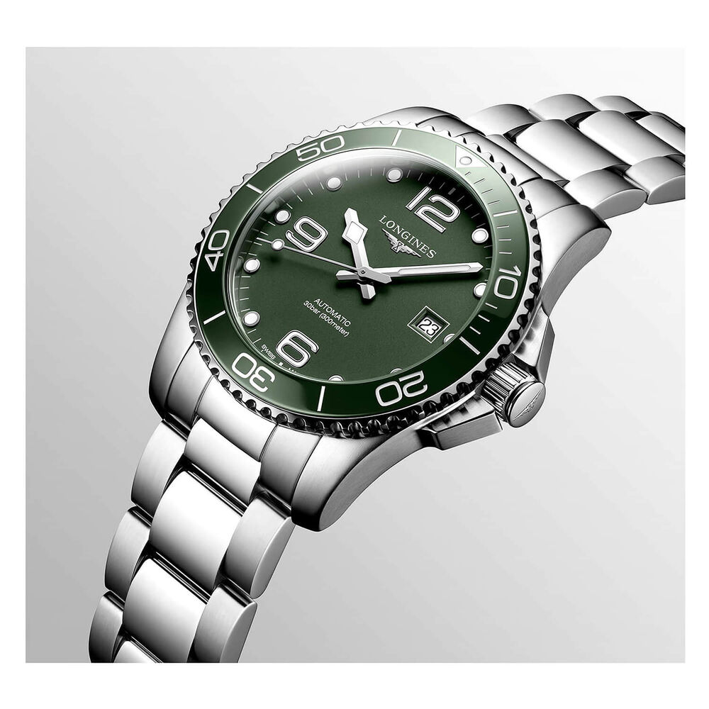 Longines HydroConquest Sports 41mm Khaki Steel Watch image number 2