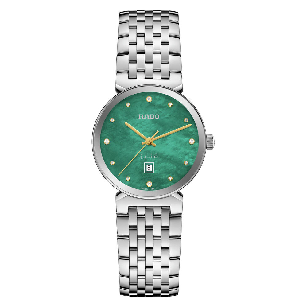 Rado Florence Diamonds 30mm MOP Green Dial Diamond Dots Stainless Steel Bracelet Watch