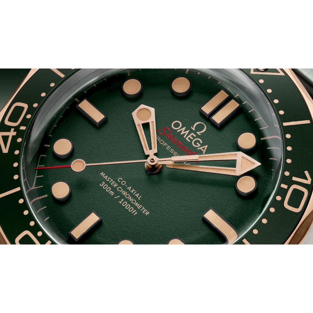 OMEGA Seamaster Diver 300M 42mm Green Dial Bronze Gold Titanium Case & Bracelet Watch image number 4