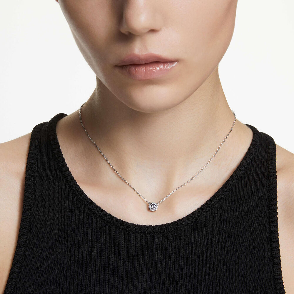 Swarovski Stilla Cubic Zirconia Rhodium Plated Pendant