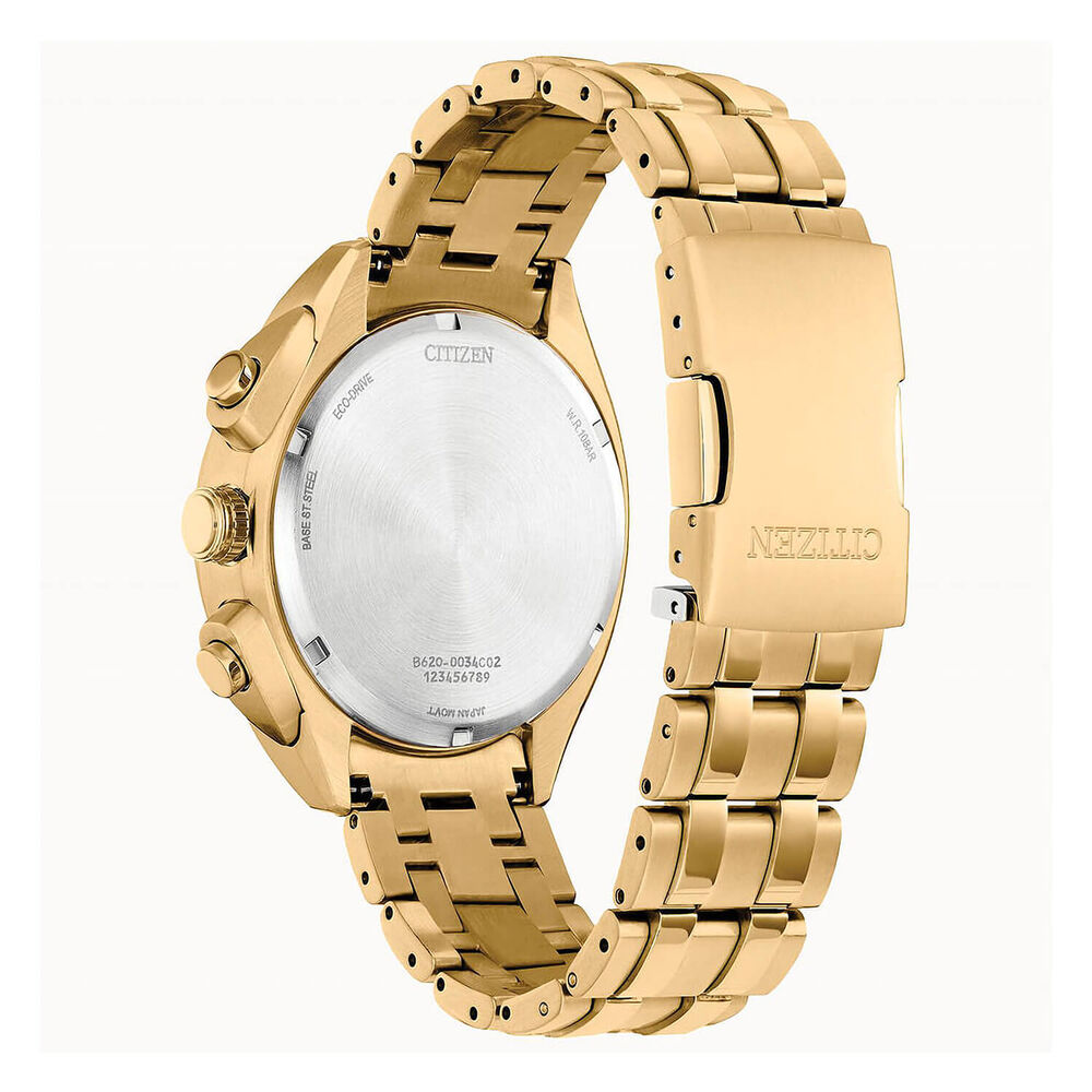 Citizen Sport Luxury 43mm Green Dial Yellow Gold Plated Bracelet Watch image number 2
