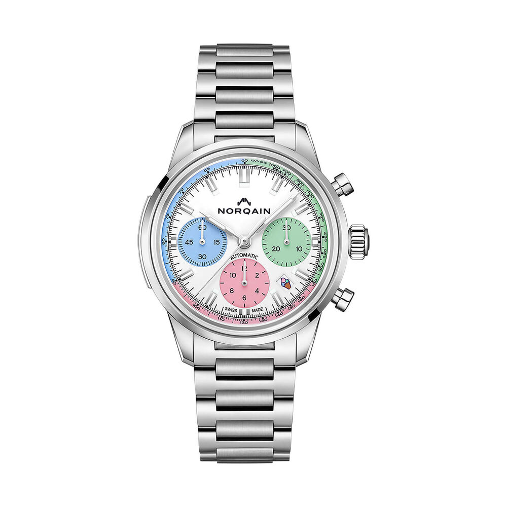 NORQAIN Freedom 60 Chronograph Enjoy Life Special Edition 40mm Dial Steel Bracelet Watch
