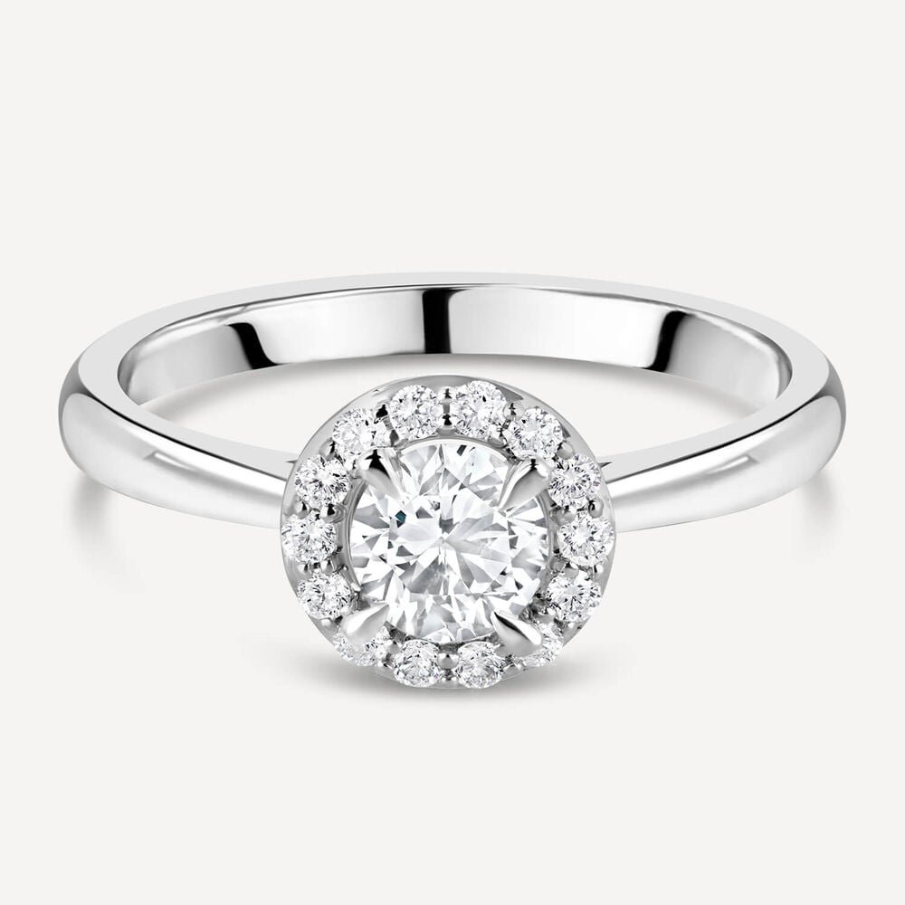 Platinum 0.40ct Round Diamond Halo Ring image number 4