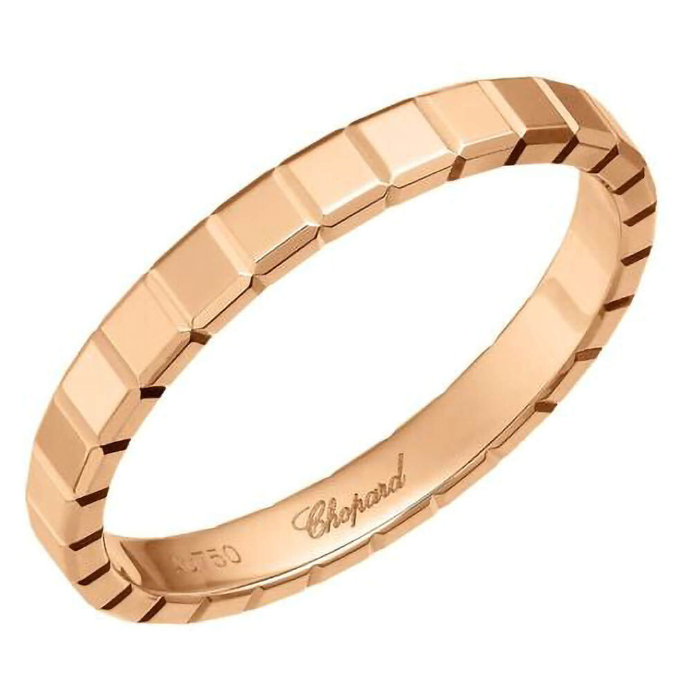 Chopard Ice Cube 18ct Rose Gold Plain Thin Band Ring image number 0