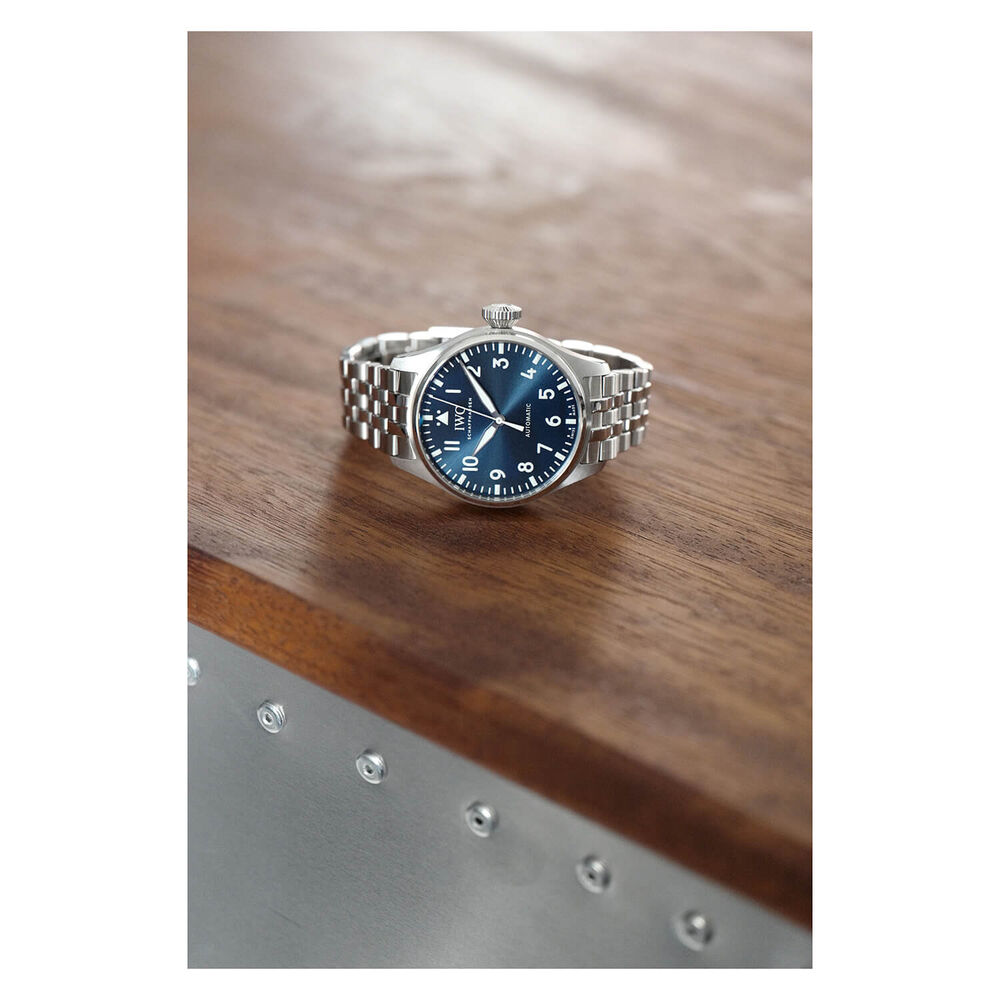 IWC Schaffhausen Big Pilot 43mm Blue Dial Steel Case Bracelet Watch image number 13