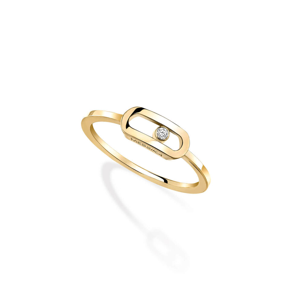Messika Move Uno 18ct Yellow Gold 0.01ct Diamond Ring (Size O)