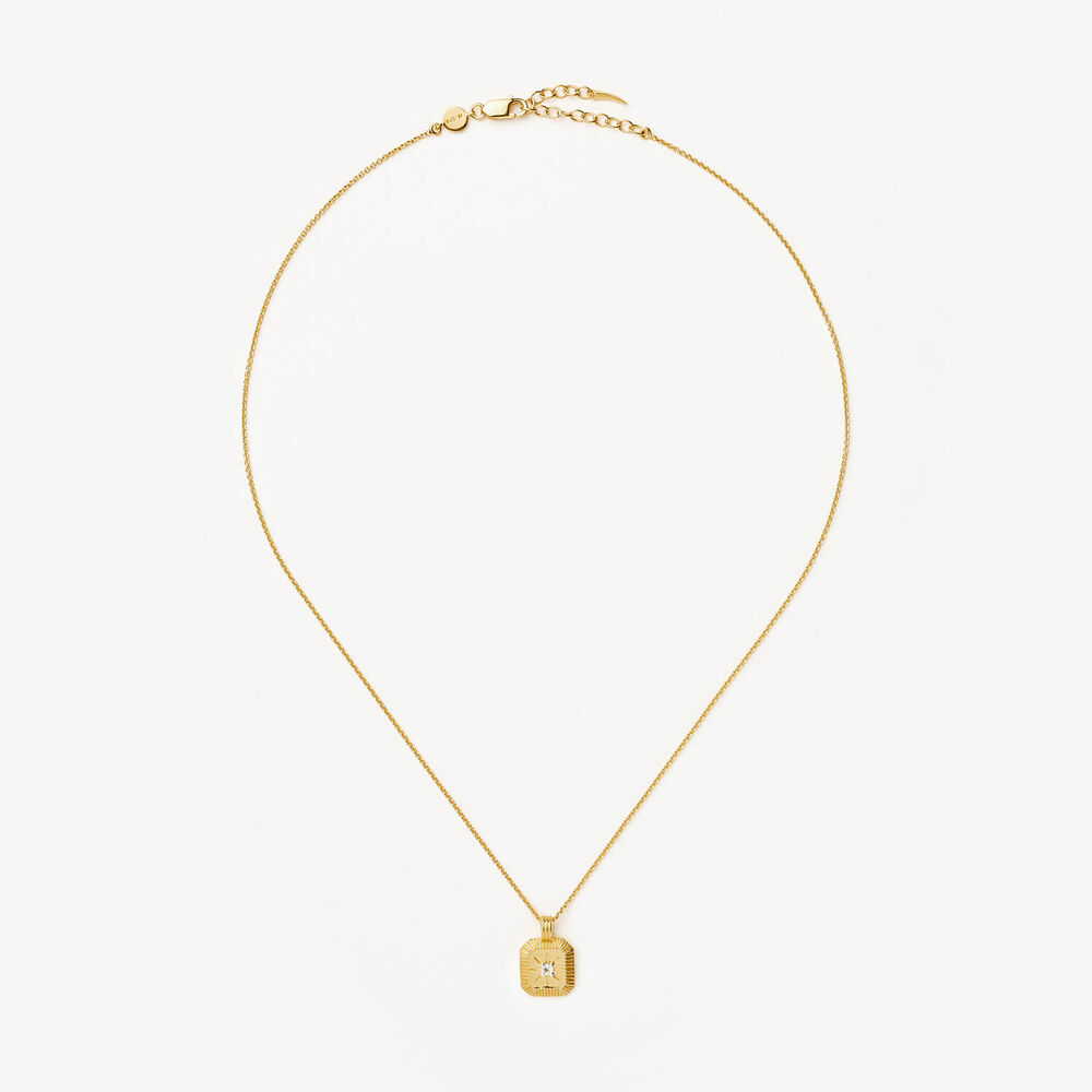 Missoma 18ct Gold Vermeil Sterling Silver Crystal April Birthstone Pendant Necklace