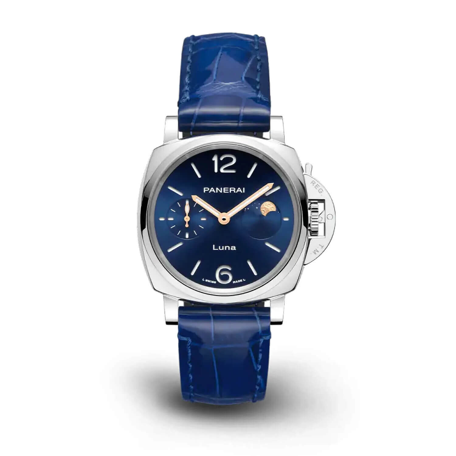 Panerai Luminor Due 38mm Luna Blue Dial Strap Watch