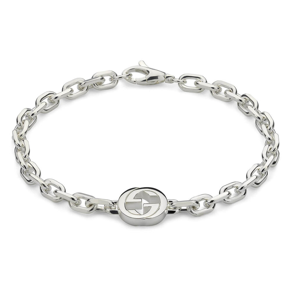 Gucci Interlocking Silver Chain Bracelet (Size M, 17cm)