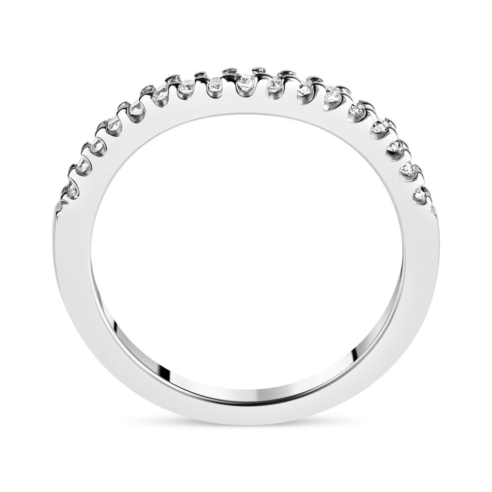 Ladies' 18ct white gold 0.16 carat diamond shaped 2mm wedding ring image number 5