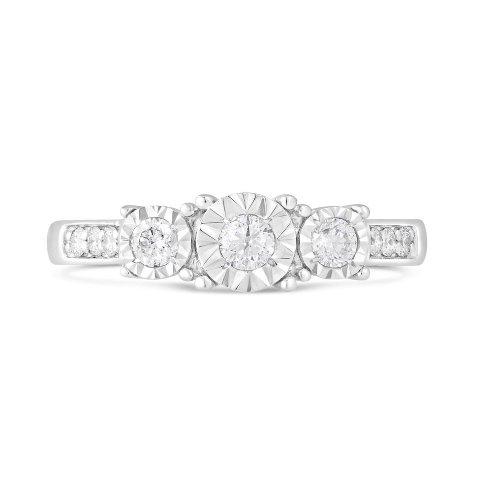 9ct White Gold Engagement Ring image number 1