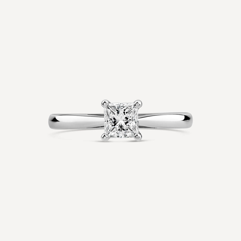 Platinum 0.61ct Princess Diamond Four Claw Solitaire Ring