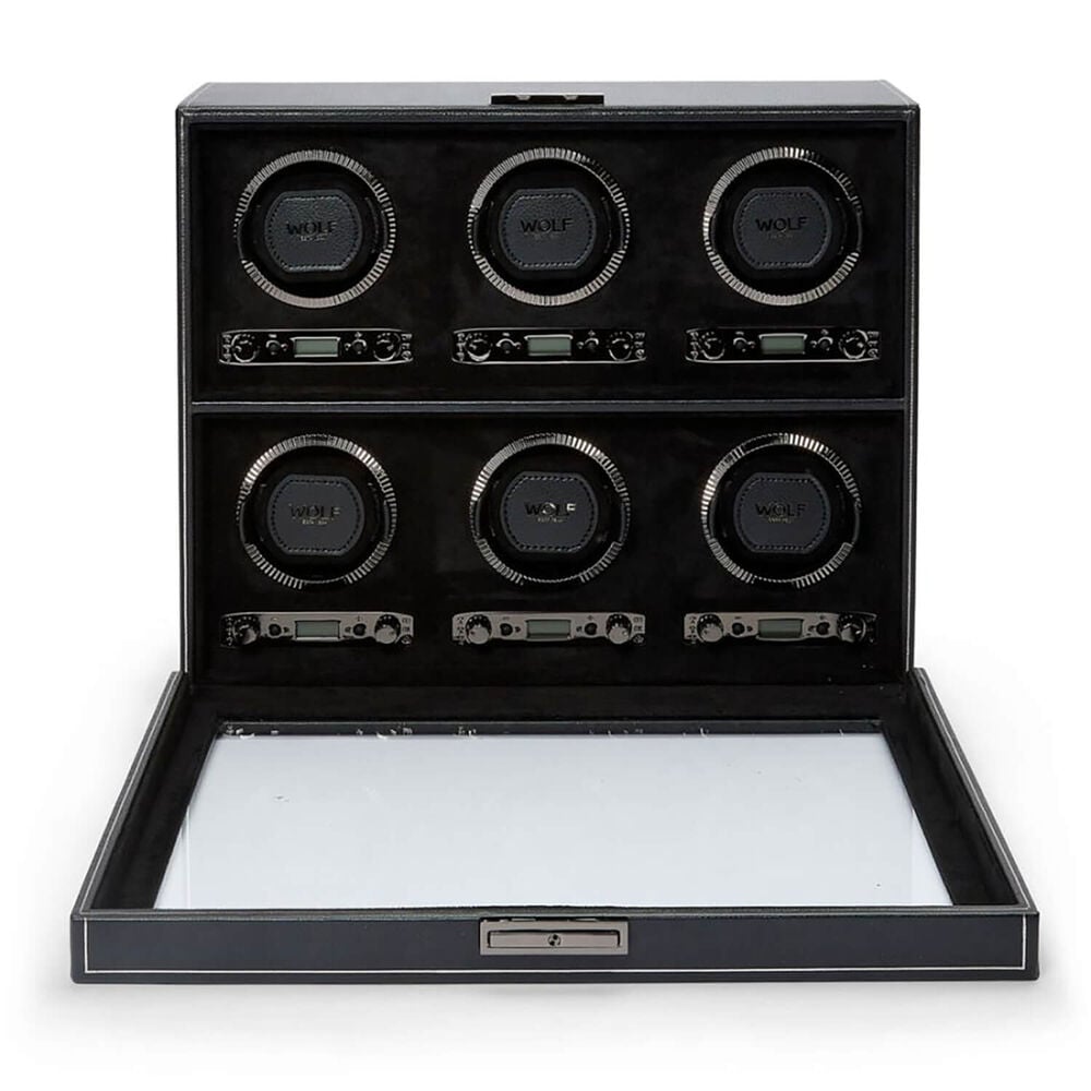 WOLF British Racing 6 Piece Black Watch Winder