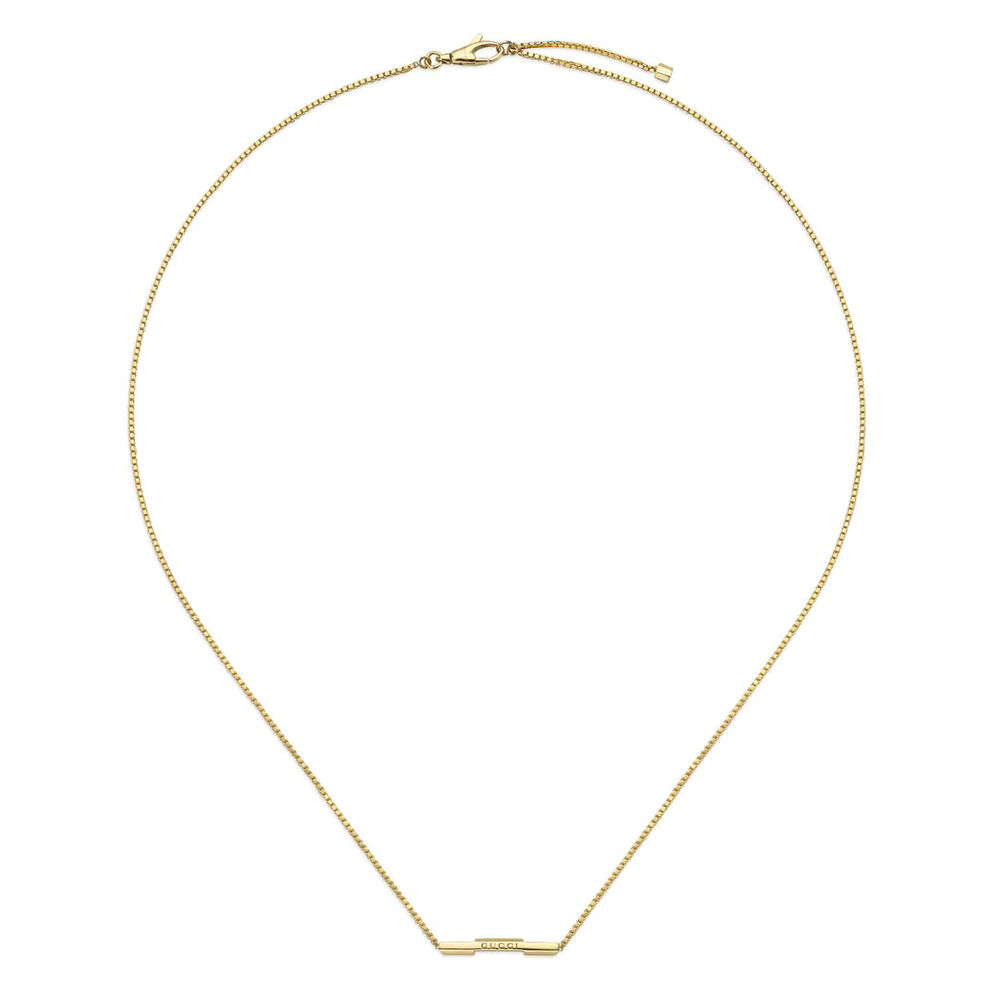 Gucci Link to Love 18ct Yellow Gold Bar Pendant Necklace