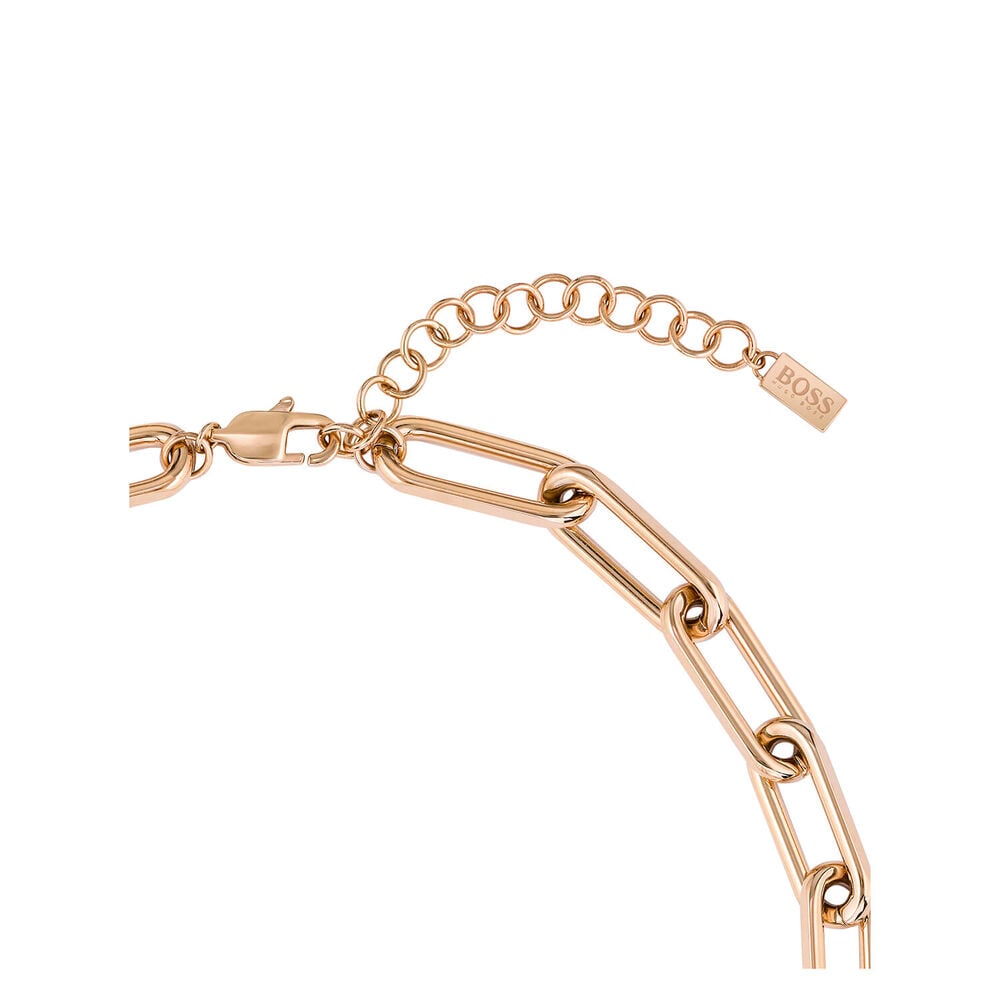 BOSS Ladies Tessa Carnation Gold IP Necklace image number 2