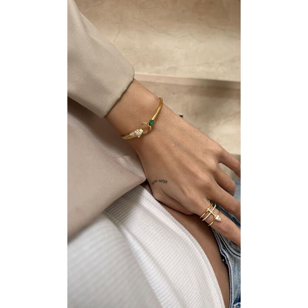 CARAT* London Maumau Yellow Gold Vermeil Cat Head Adjustable Bracelet image number 8