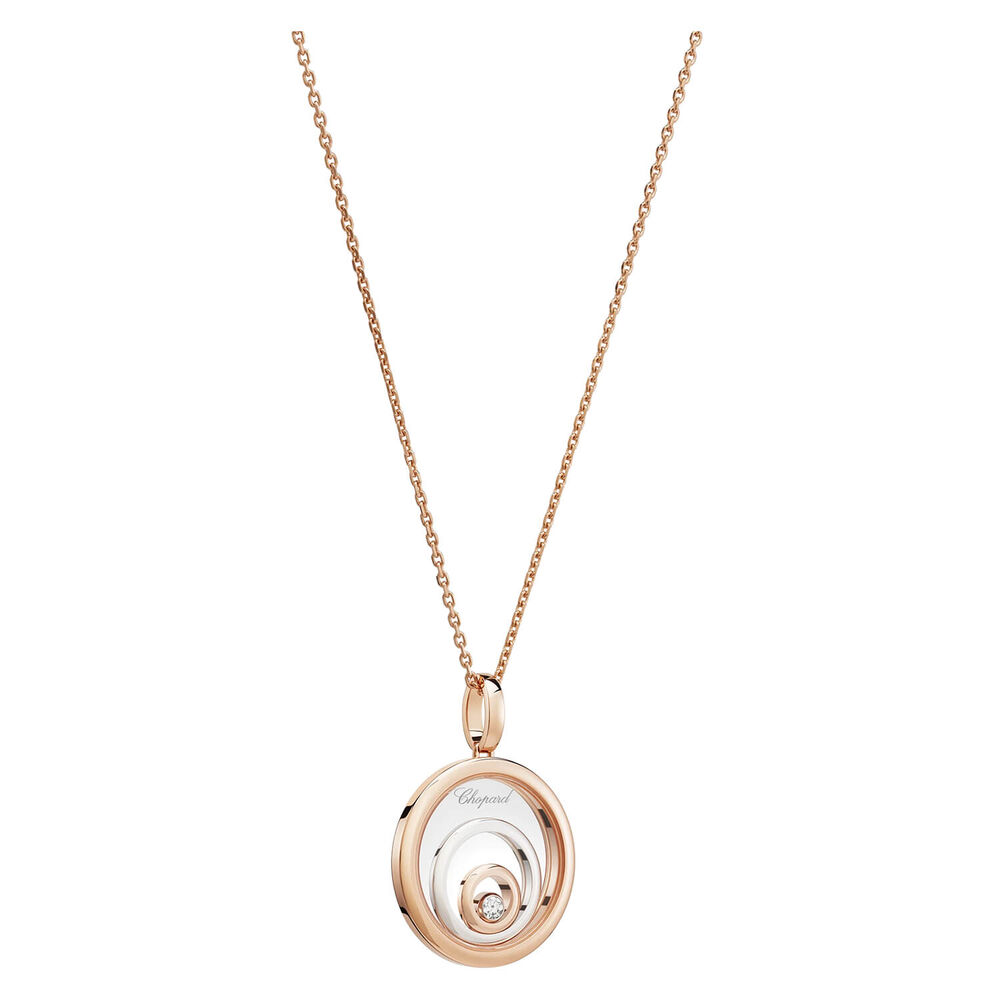 Chopard Happy Spirit 18ct White Rose Gold 0.09ct Diamond Necklace image number 1