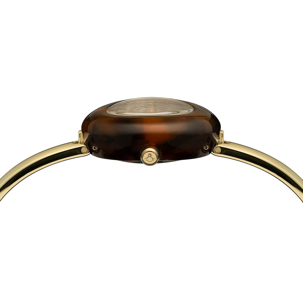 Vivienne Westwood Audley 24mm Brown Dial Tortoiseshell Case Gold Tone Steel Bracelet Watch