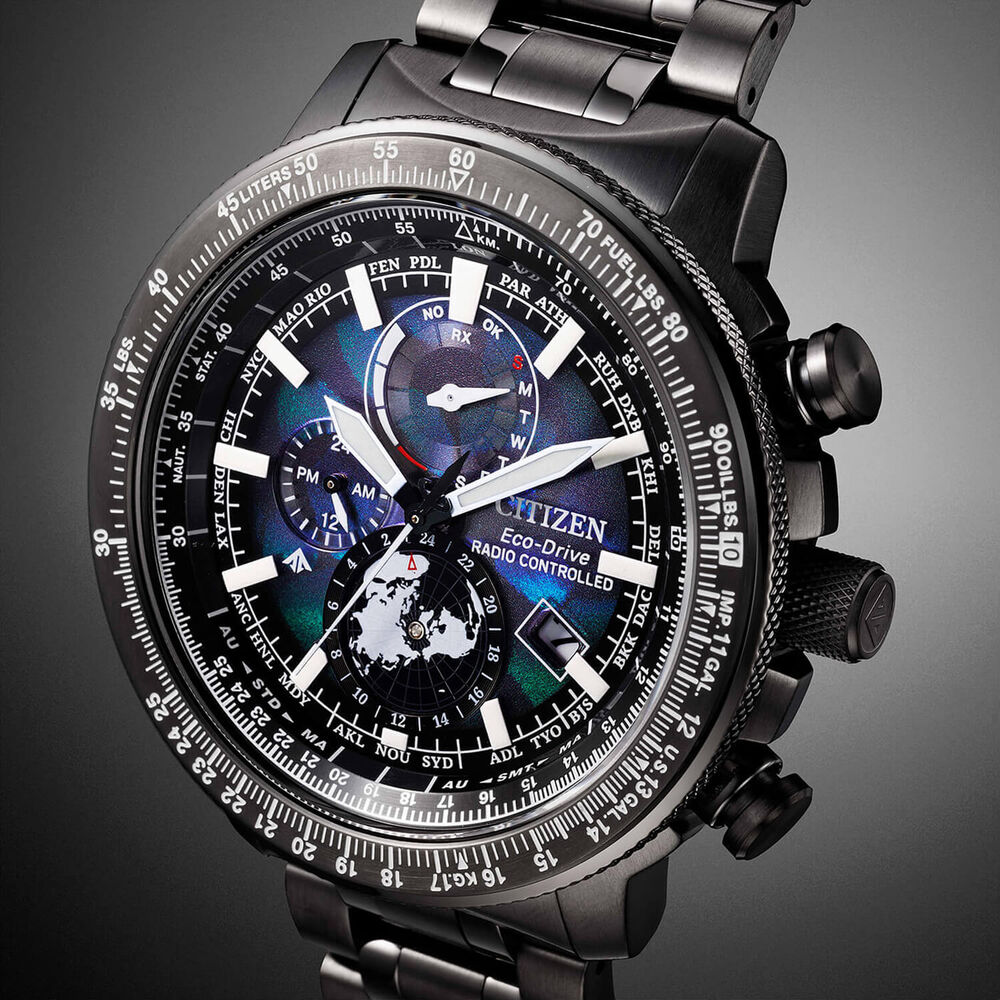 Citizen Promaster Geo Trekker Limited Edition 46mm Blue Dial Grey Steel Bracelet Watch image number 3