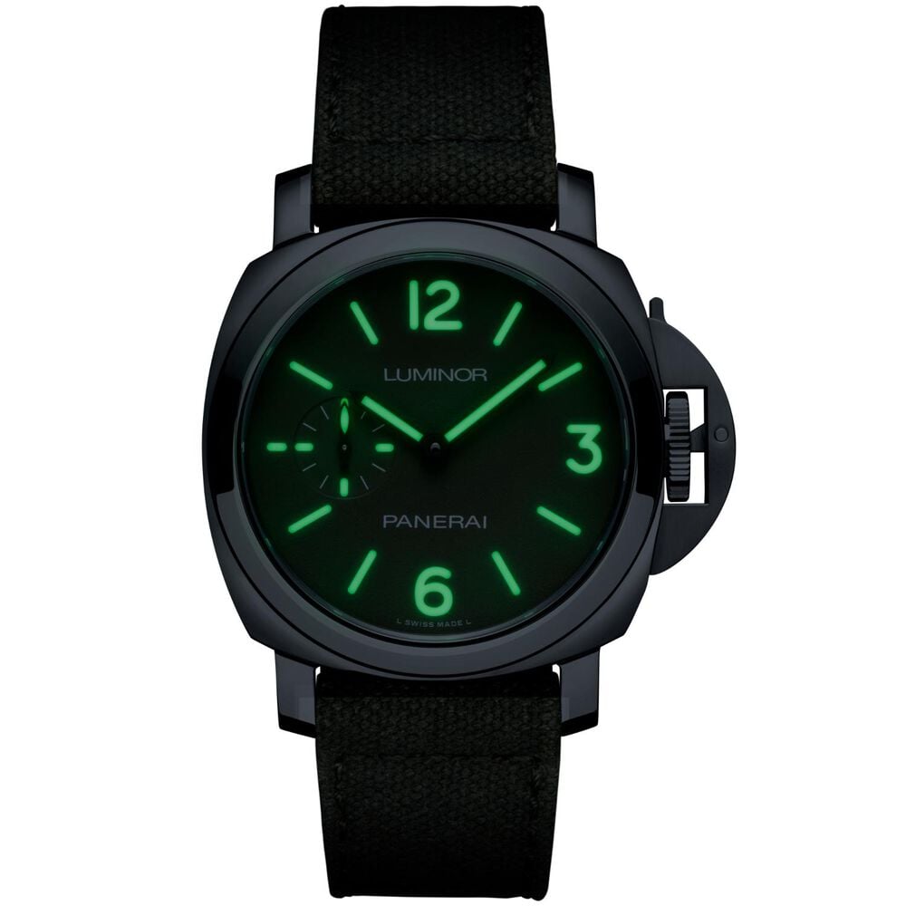 Panerai Luminor 42mm Green Dial Canvas Strap Watch