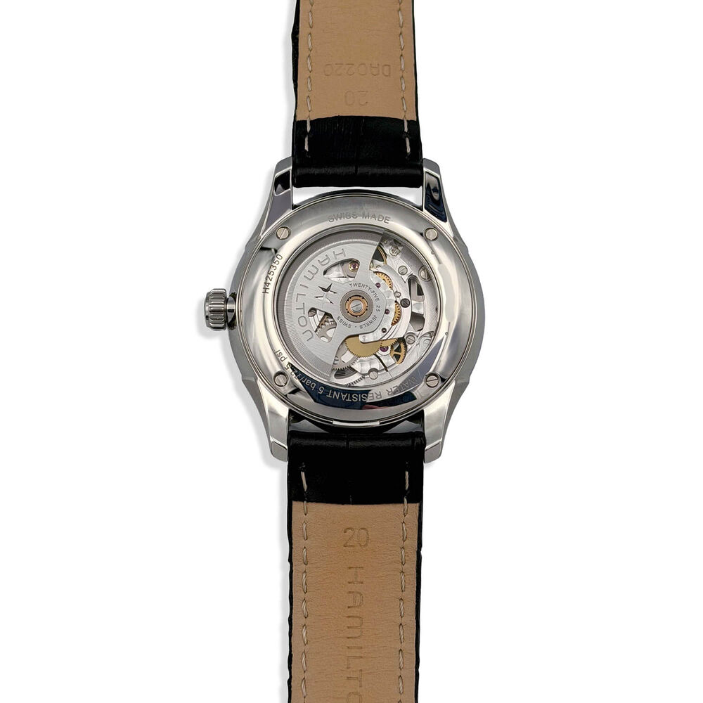 Pre-Owned Hamilton Jazzmaster Skeleton Auto 40mm Black Dial Black Strap Watch