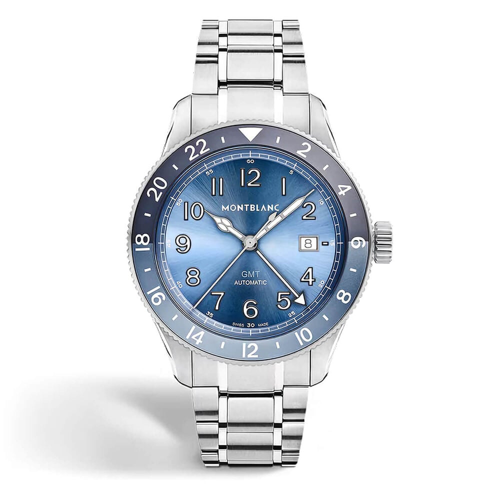 Montblanc 1858 GMT 42mm Blue Dial Stainless Steel Bracelet Watch