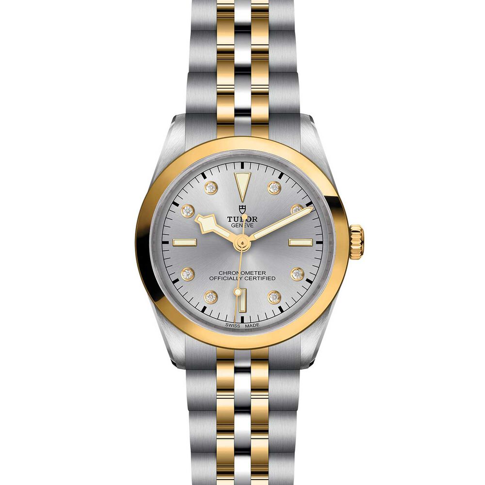 TUDOR Black Bay 36 S&G Silver Diamond Dot Dial Yellow Gold Bezel Watch image number 1