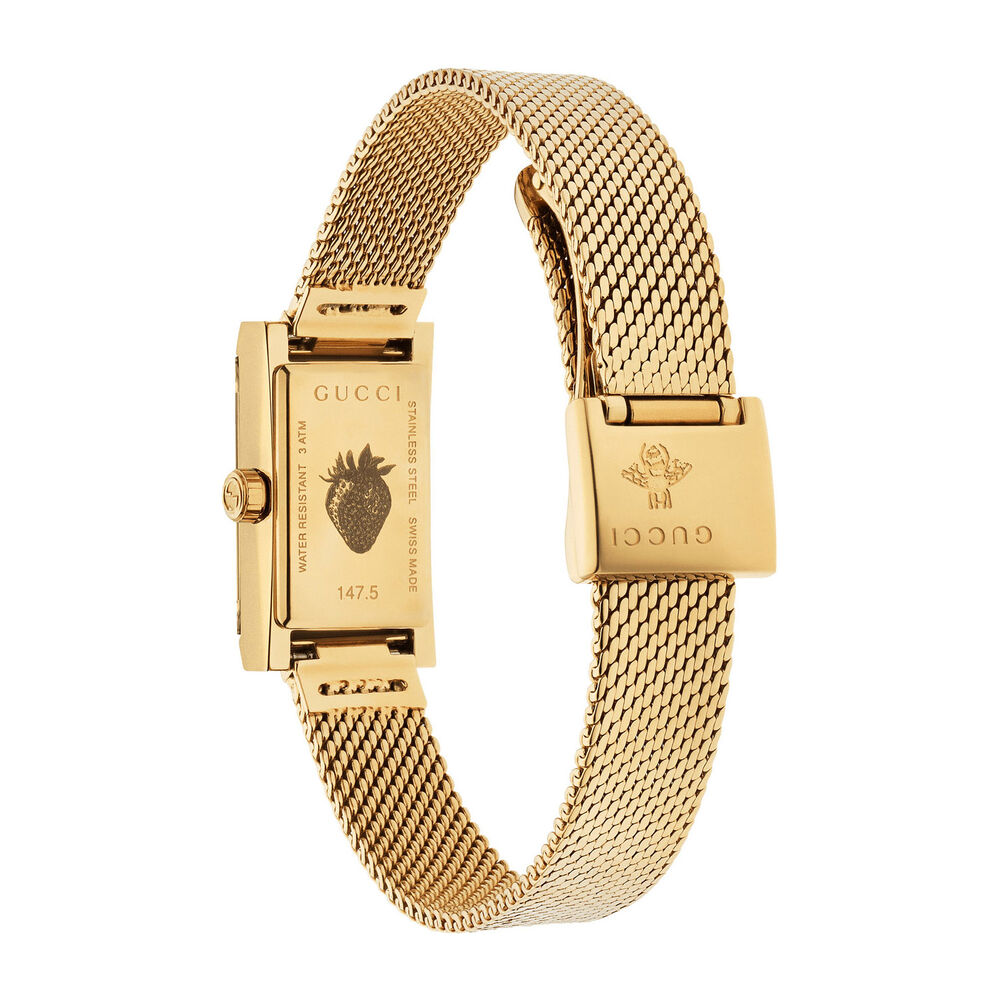 Gucci G-Frame Yellow Gold Mesh 25mm Ladies' Watch