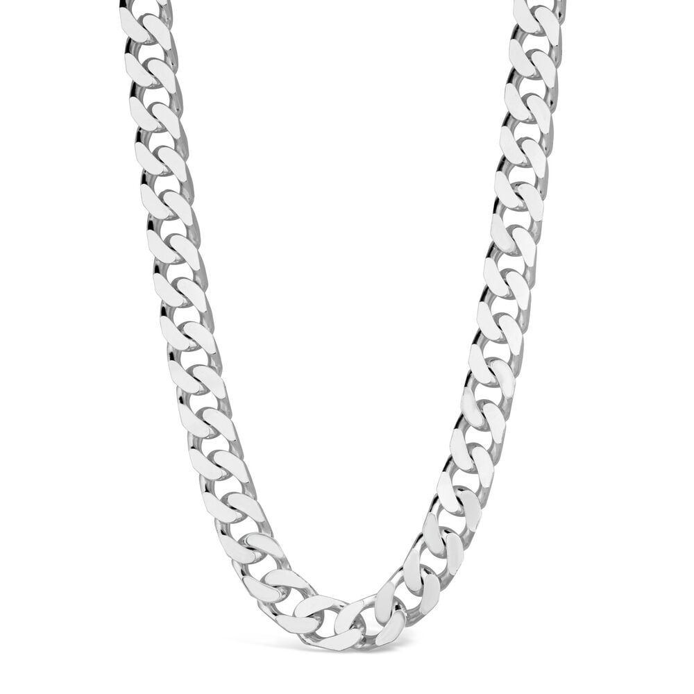 Gents Sterling Silver Heavy Curb Link Chain Necklace image number 0