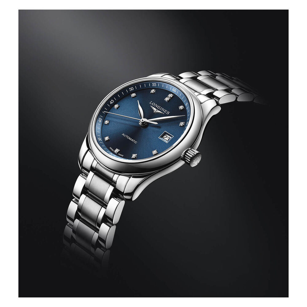 Longines Watchmaking Tradition Master Collection Blue Dial Steel Bracelet Watch image number 5