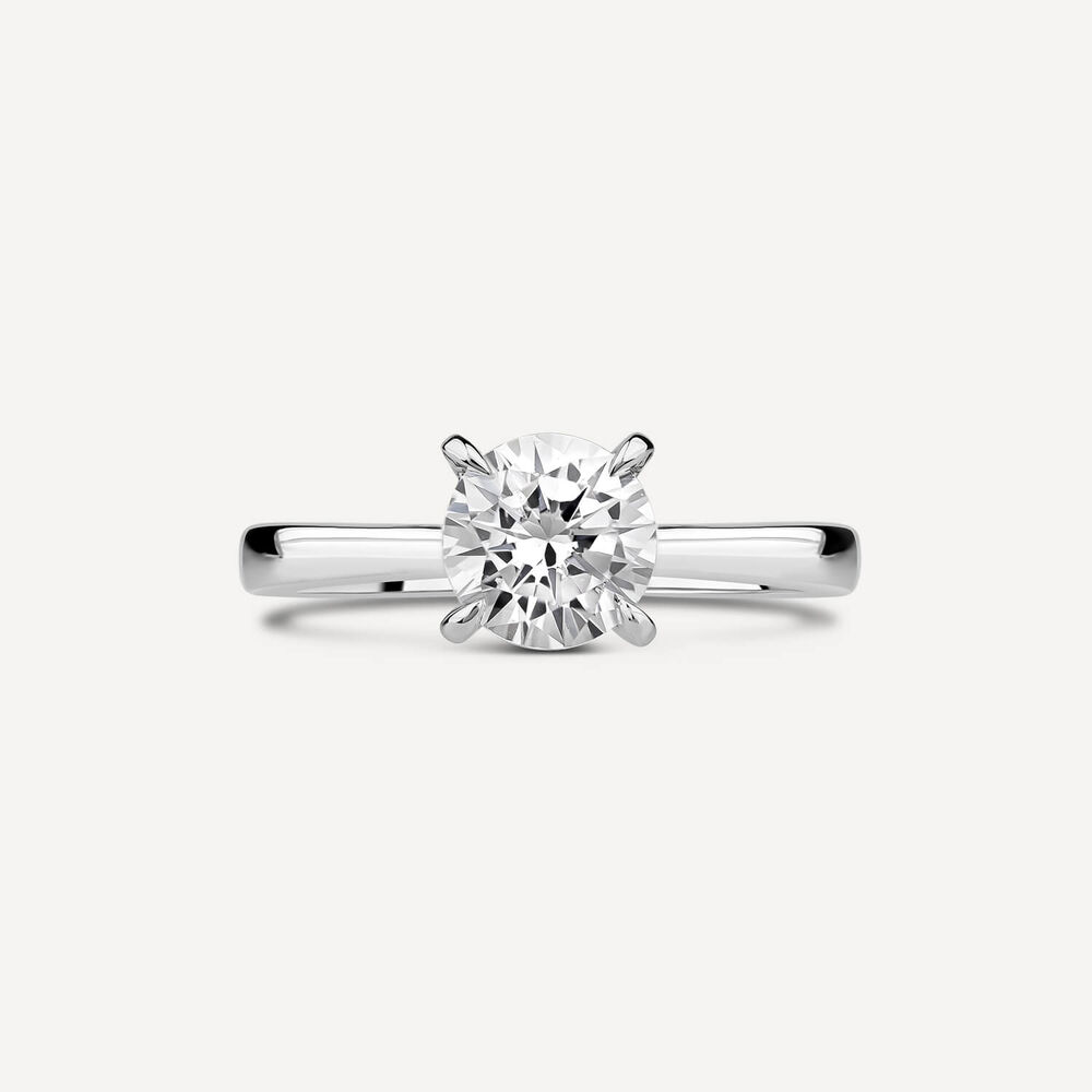18ct White Gold Lab Grown 1ct Round Brilliant Diamond Engagement Ring