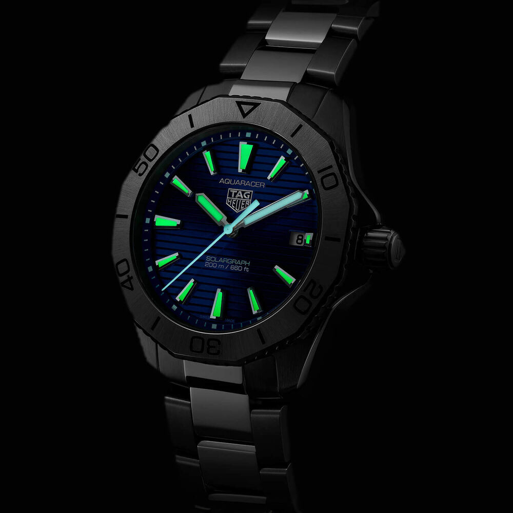 TAG Heuer Aquaracer Professional 200 Solargraph 40mm Blue Dial Stainless Steel Bracelet Watch image number 4