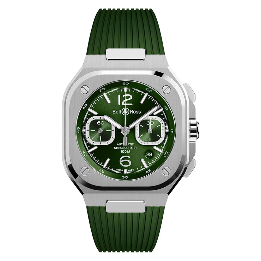 Bell & Ross BR 05 Chrono 42mm Green Dial Rubber Strap Watch image number 0