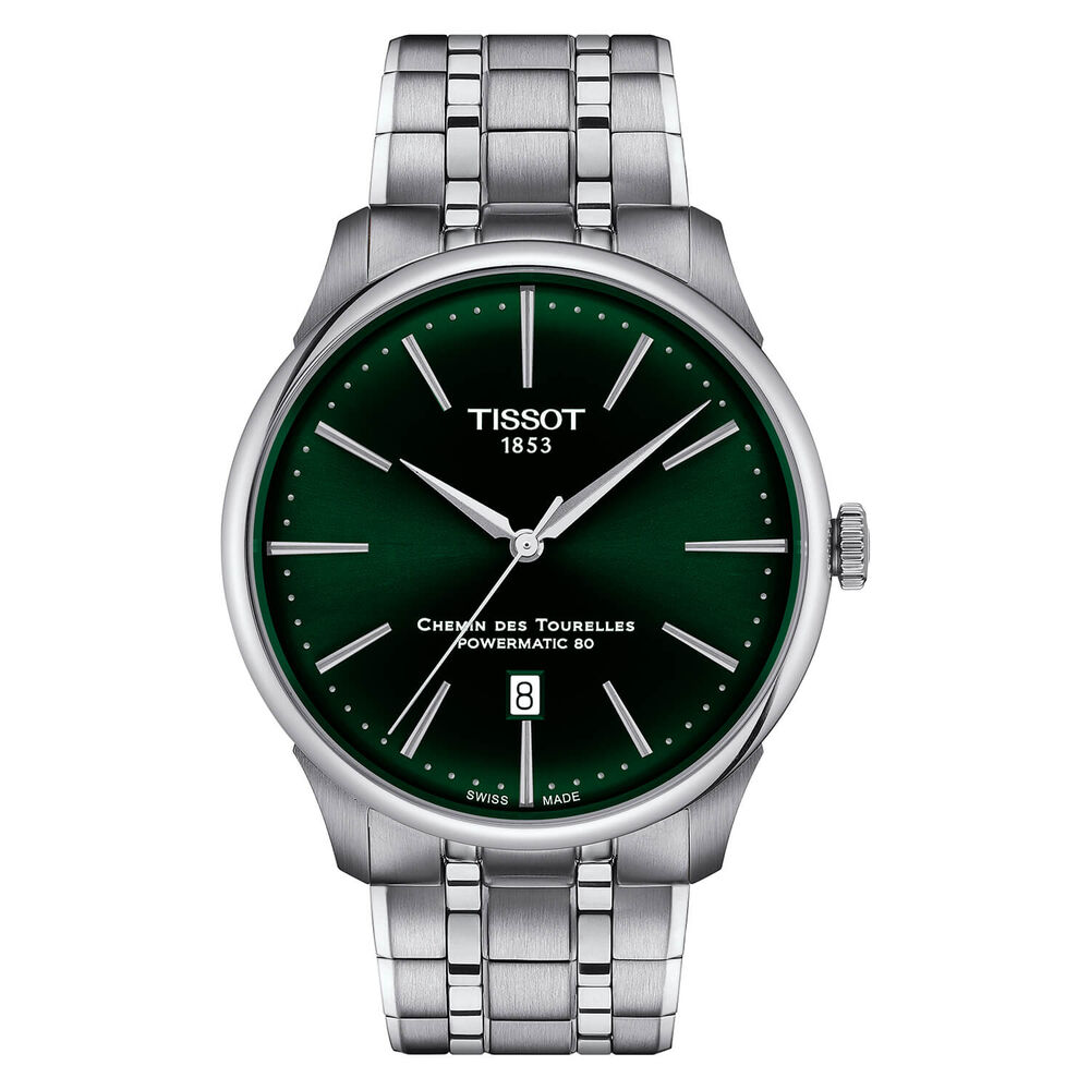 Tissot Chemin Des Tourelles 42mm Green Dial Bracelet Watch image number 0