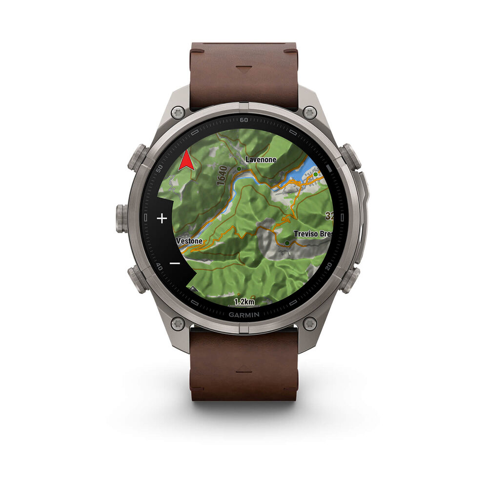 Garmin fenix 9 Pro 47mm Titanium Walnut Leather Strap Watch