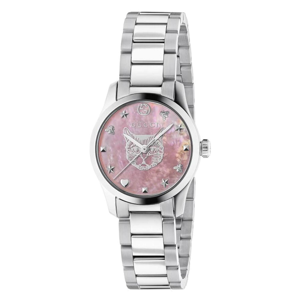 Gucci G-Timeless Pink Mother of Pearl Dial 27mm Ladies Watch image number 0