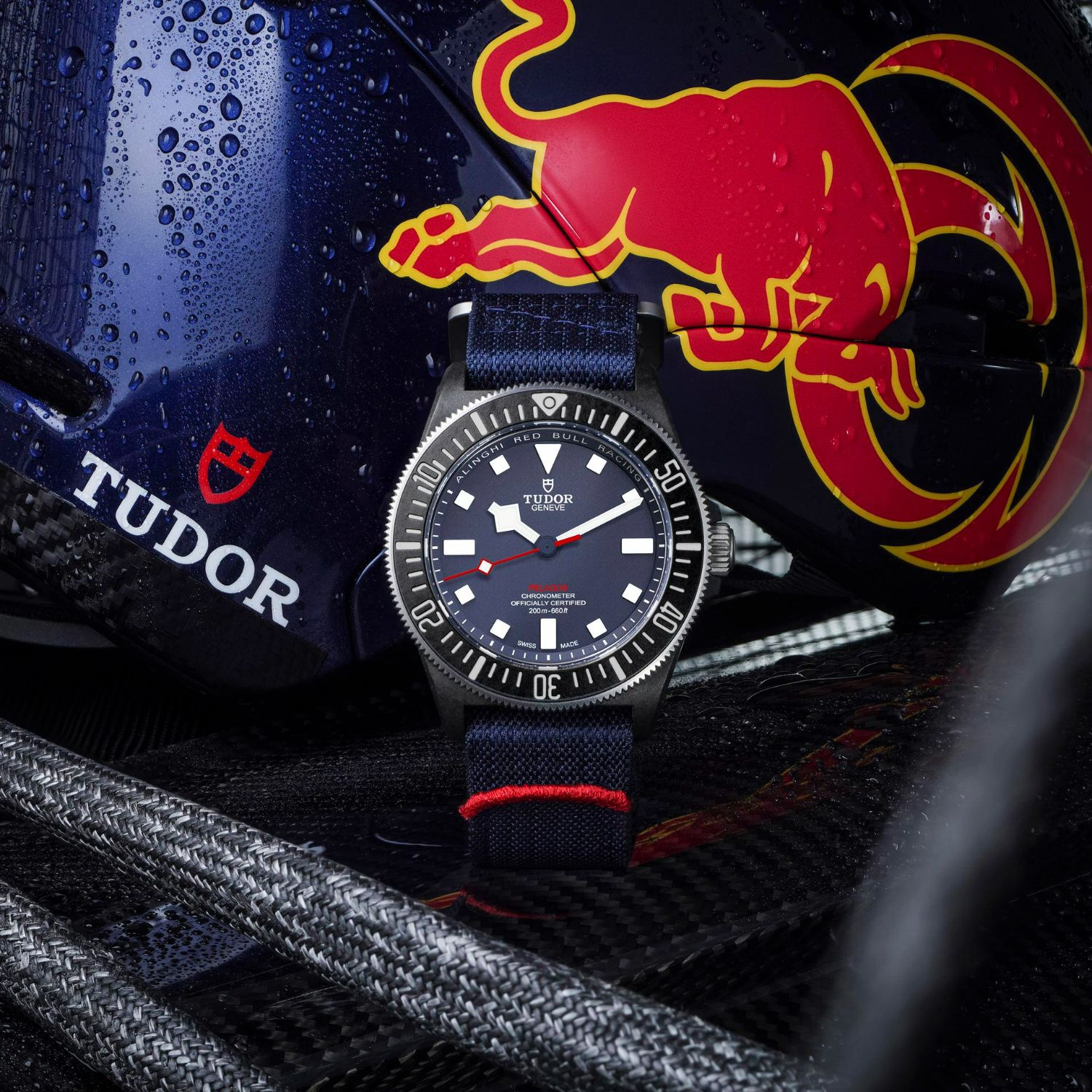 TUDOR Pelagos FXD Alinghi Red Bull Racing Edition 42mm Titanium Case Nato Strap Watch