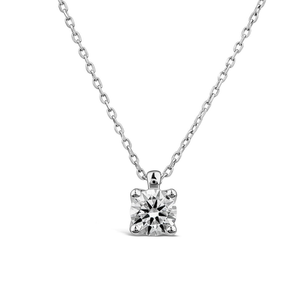 Born 18ct White Gold Lab Grown 0.70ct Round Diamond Pendant image number 0