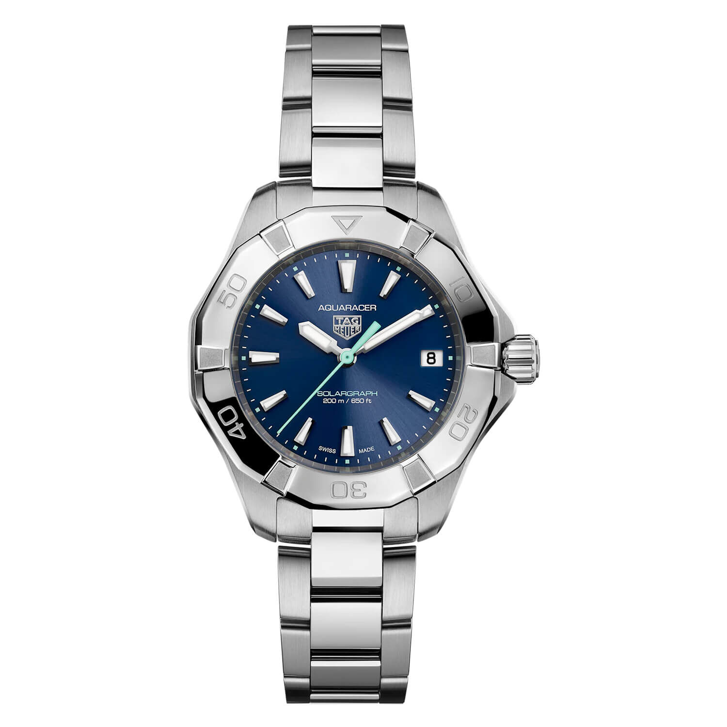 TAG Heuer Aquaracer Professional 200 Solargraph 34mm Blue Dial Stainless Steel Bracelet Watch