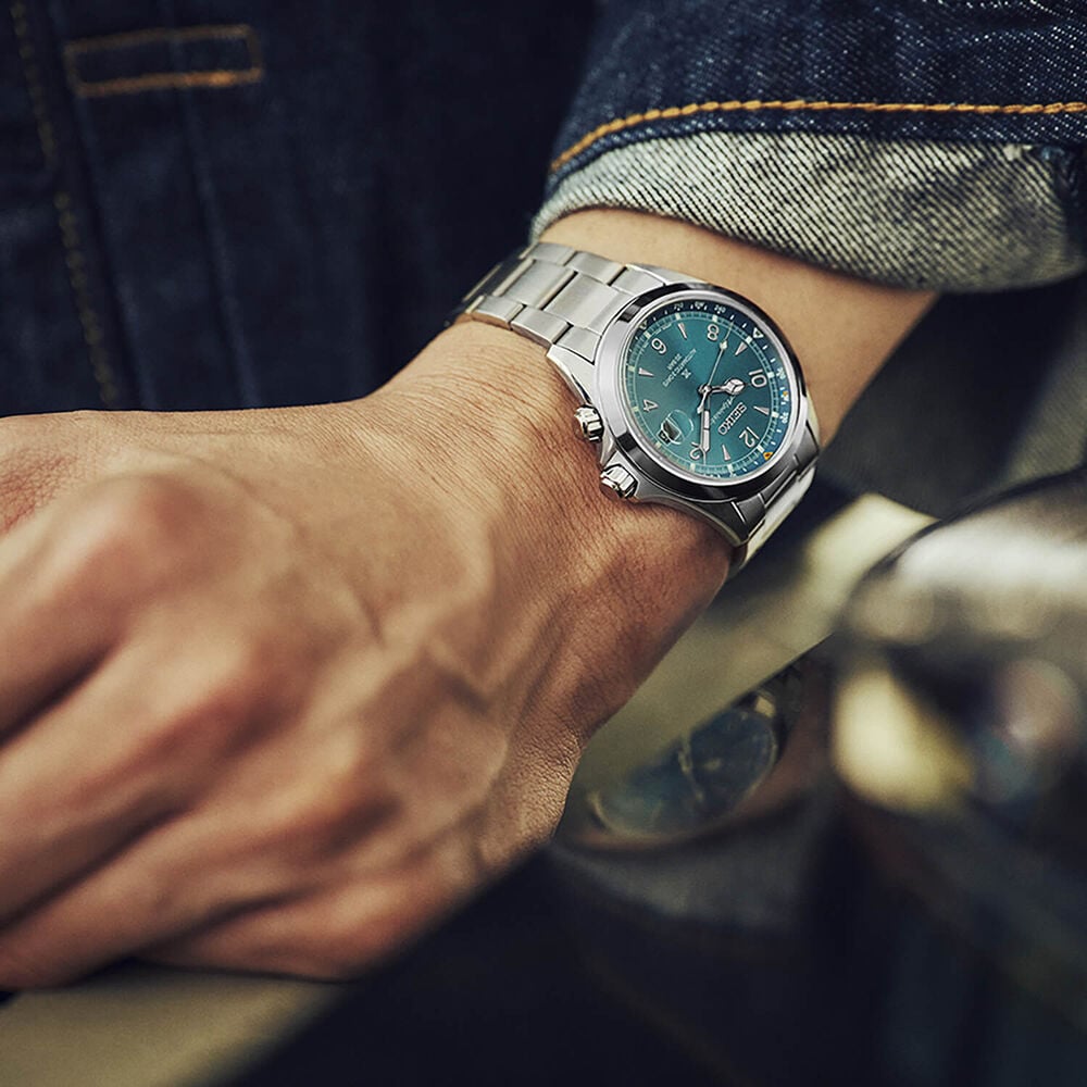 Seiko Prospex Alpinist 39.5mm Teal Blue Dial Stainless Steel Bracelet Watch