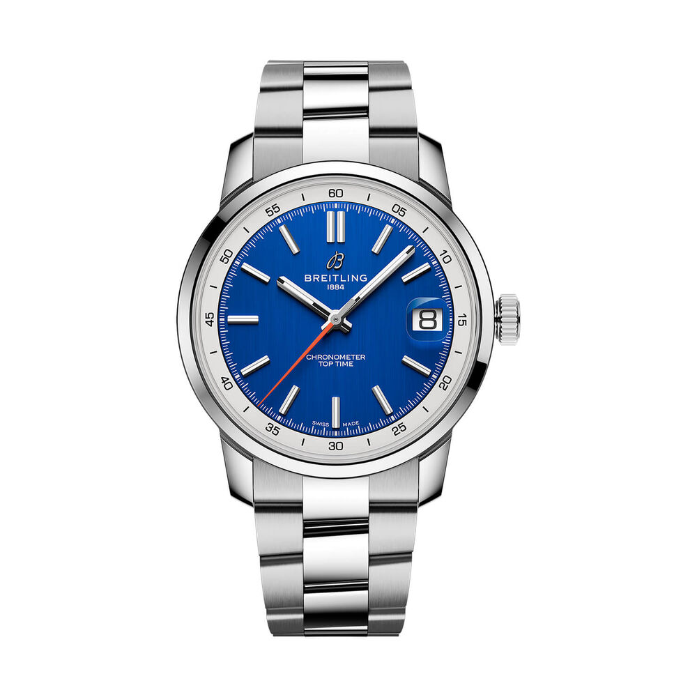 Breitling Top Time B31 38mm Blue Dial Stainless Steel Bracelet Watch image number 0