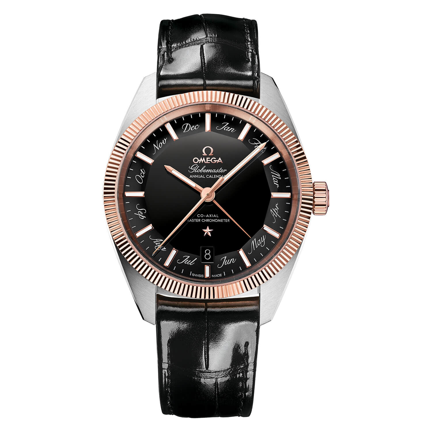 Omega globemaster clearance rose gold