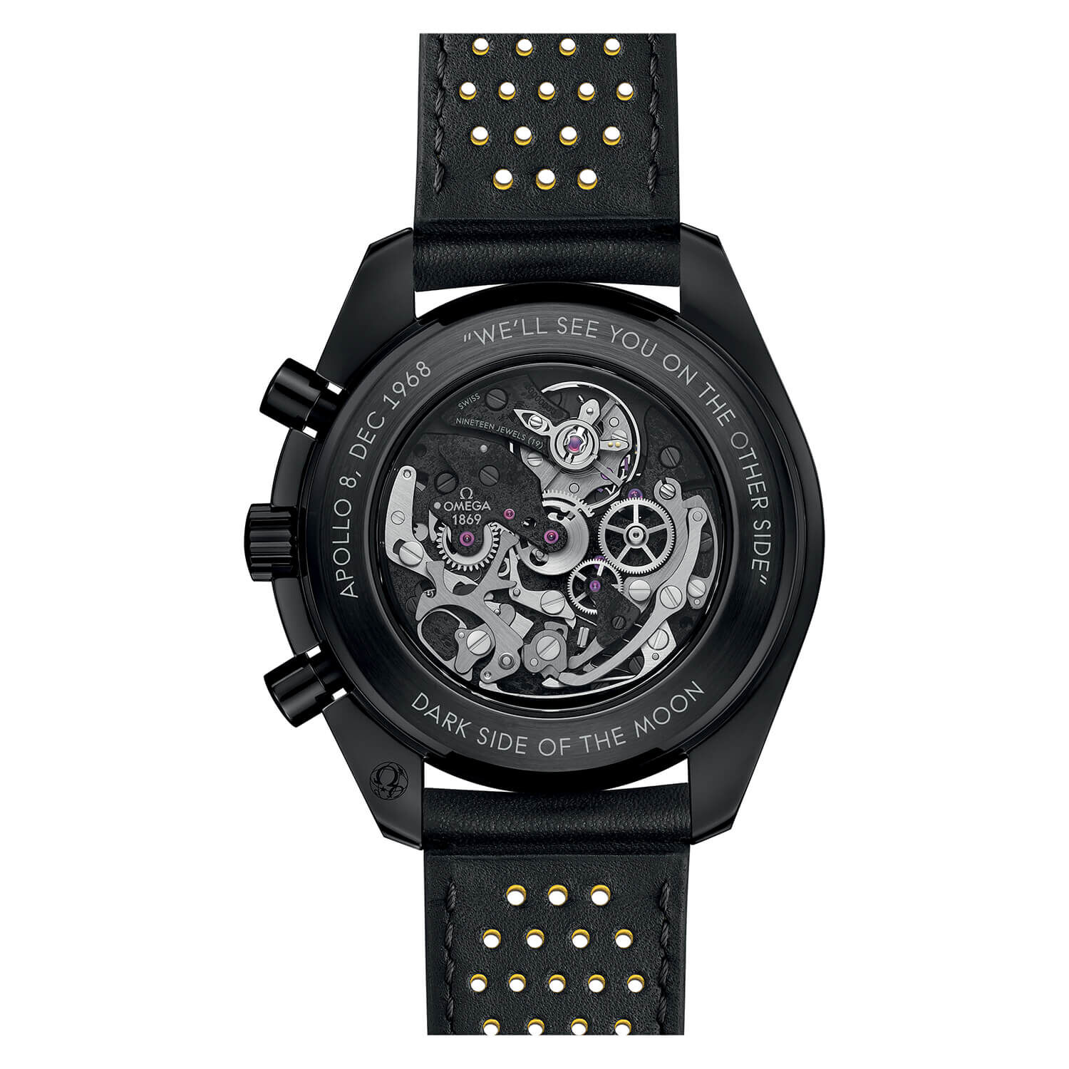 OMEGA Speedmaster Dark Side of the Moon Apollo 8 44.25mm Dial Case Strap Watch